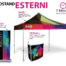 Stand per esterni composto da gazebo 3x3, deskall e roll up per esterni