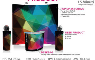 Stand Product - lo stand per fiere da montare velocemente con colonne porta oggetti