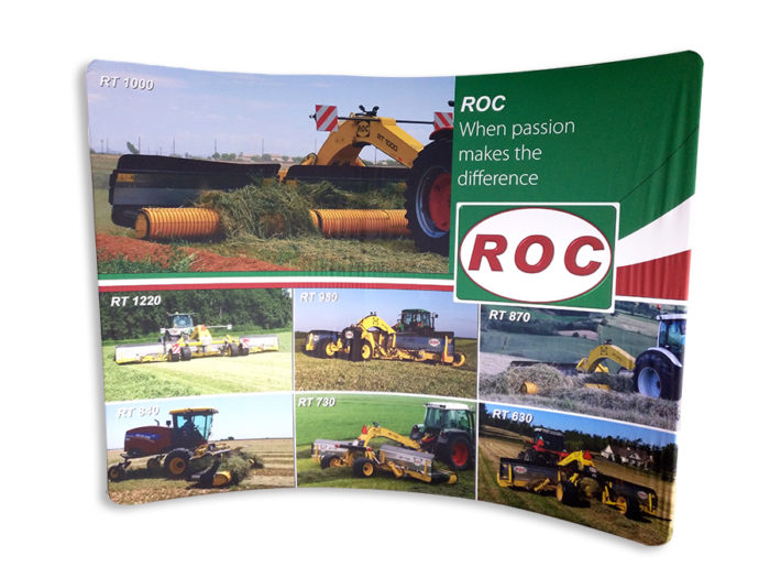 Wide fabric curvo orizzontale - L 300 x H. 228 cm.