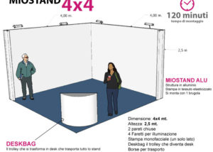 stand 4x4 altezza 2,5 mt con stampa personalizzata da montare e smontare anche da soli