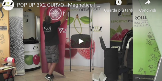 Video montaggio pop up stand 3x2