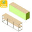 Banco per fiere - L. 300 x h. 100 x P. 70 cm. - personalizzato con stampa