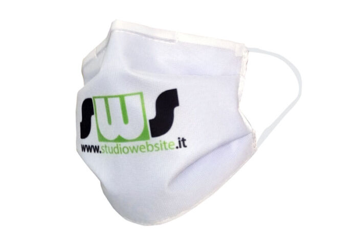 Mascherina Con Logo Aziendale 100% Cotone Lavabile Forma - Foto 11