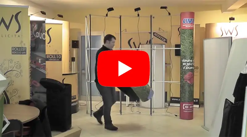 video-popup-3×3-curvo-youtube Video tutorial montaggio pop up stand 3x3 curvo