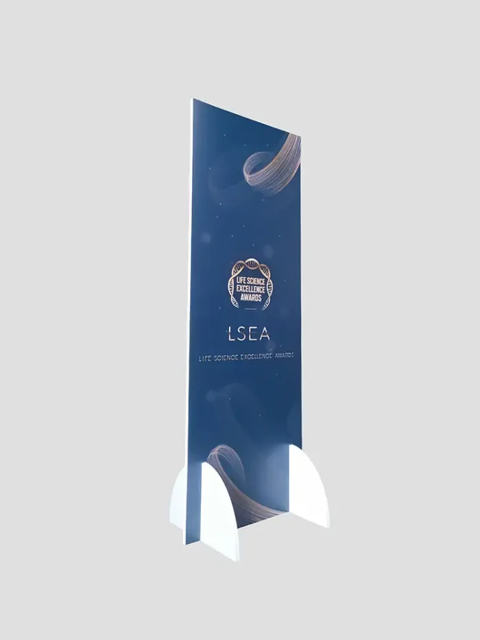 Totem piuma 170x60 cm con stampa diretta e piedini sagomati