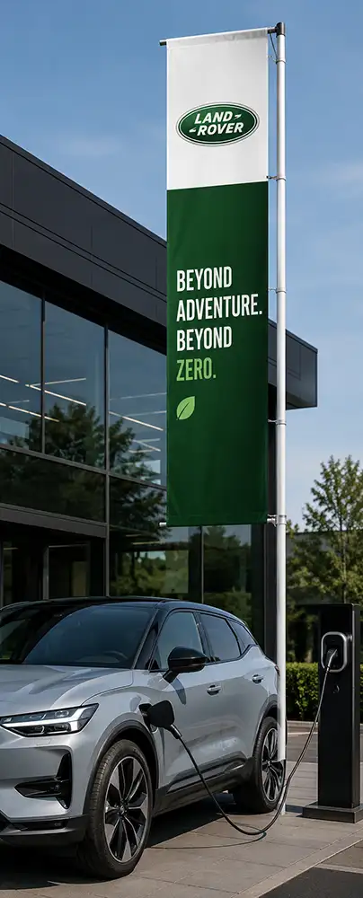 Bandiera per autosalone concessionaria LAND ROVER elettrica
