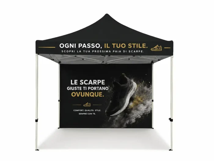 Gazebo 3x3 metri pieghevole con stampa sublimatica
