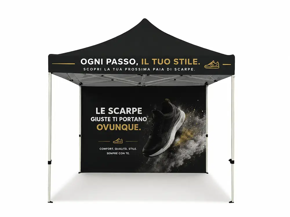 Gazebo 3x3 metri pieghevole con stampa sublimatica