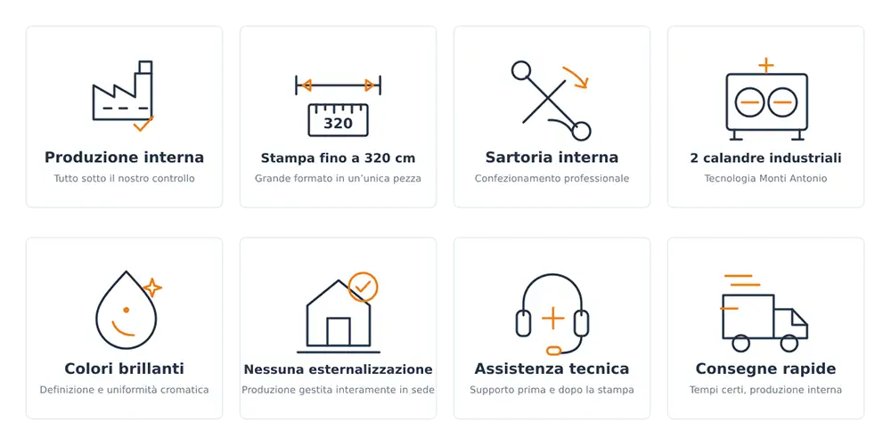 Lavorazioni di tessuti stampati e personalizzati